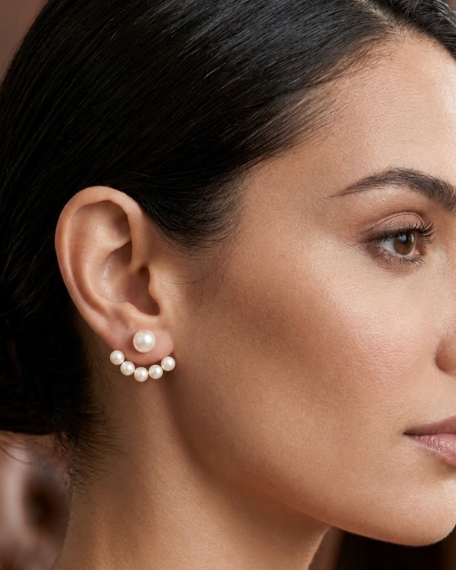 The Pearl Arc Earrings — view 1