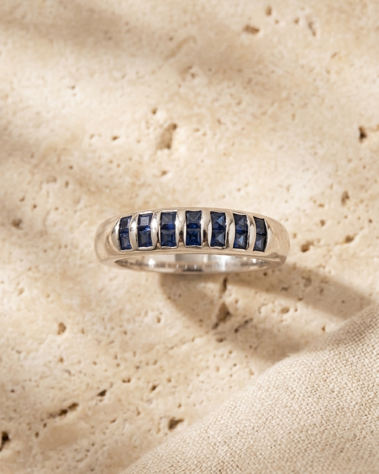 Midnight Sapphire Eternity Band — view 1