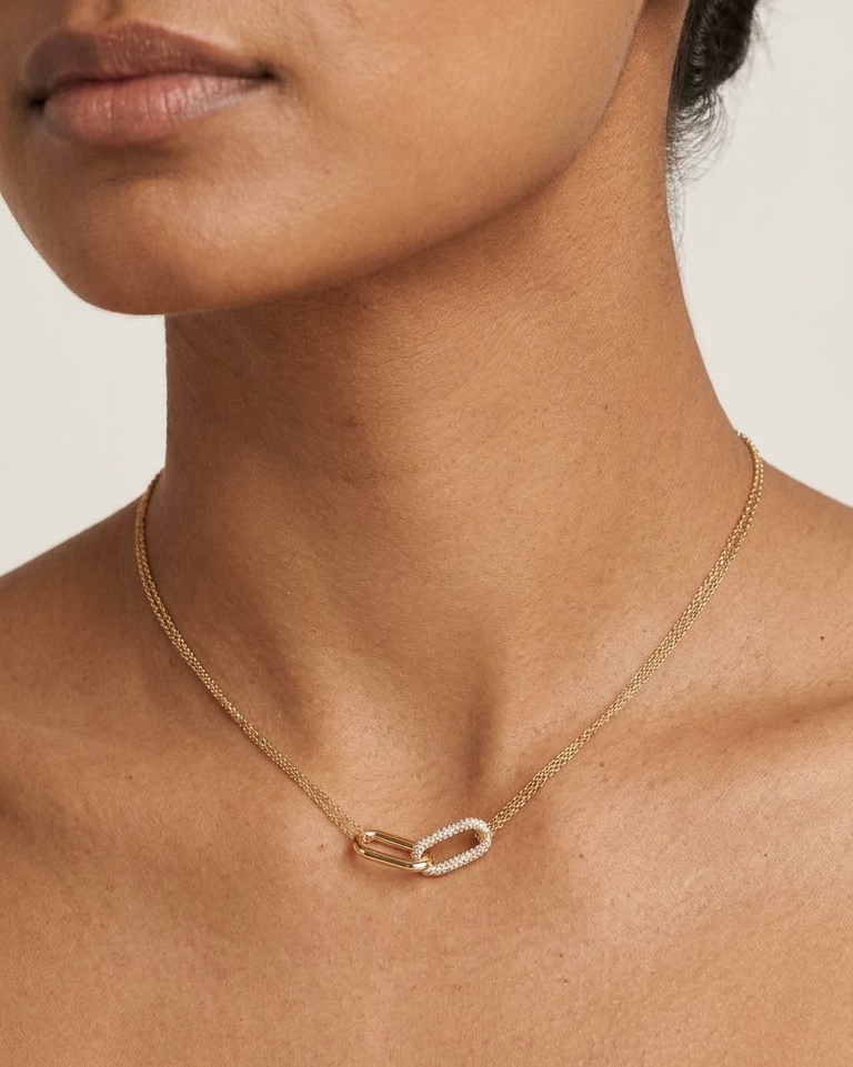 Golden Link Diamond Necklace — view 1