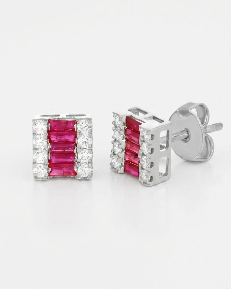 Dark Ruby Rail Earrings
