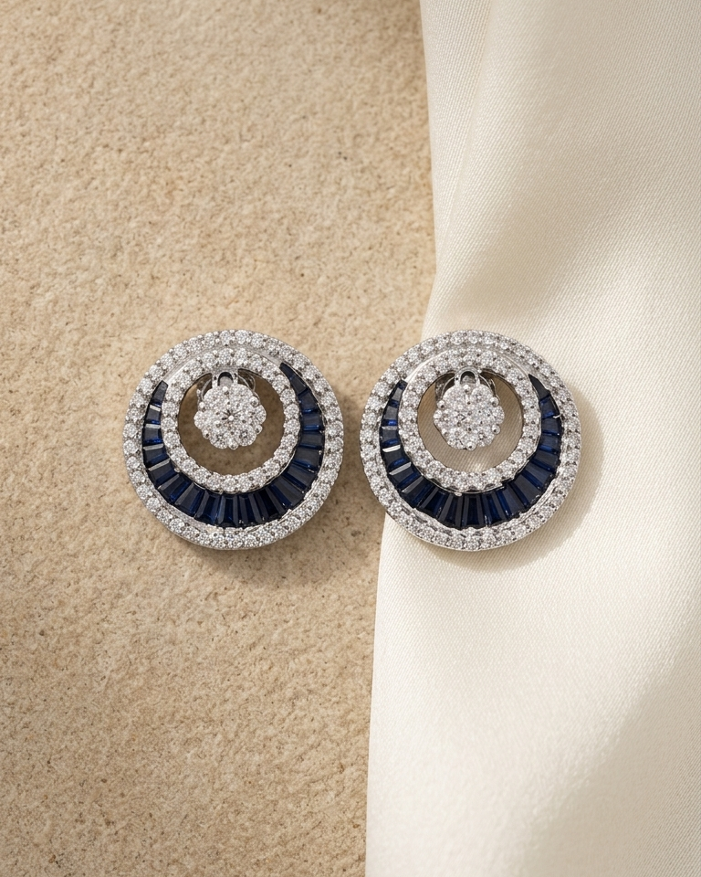 Sapphire Orbit Studs — view 1