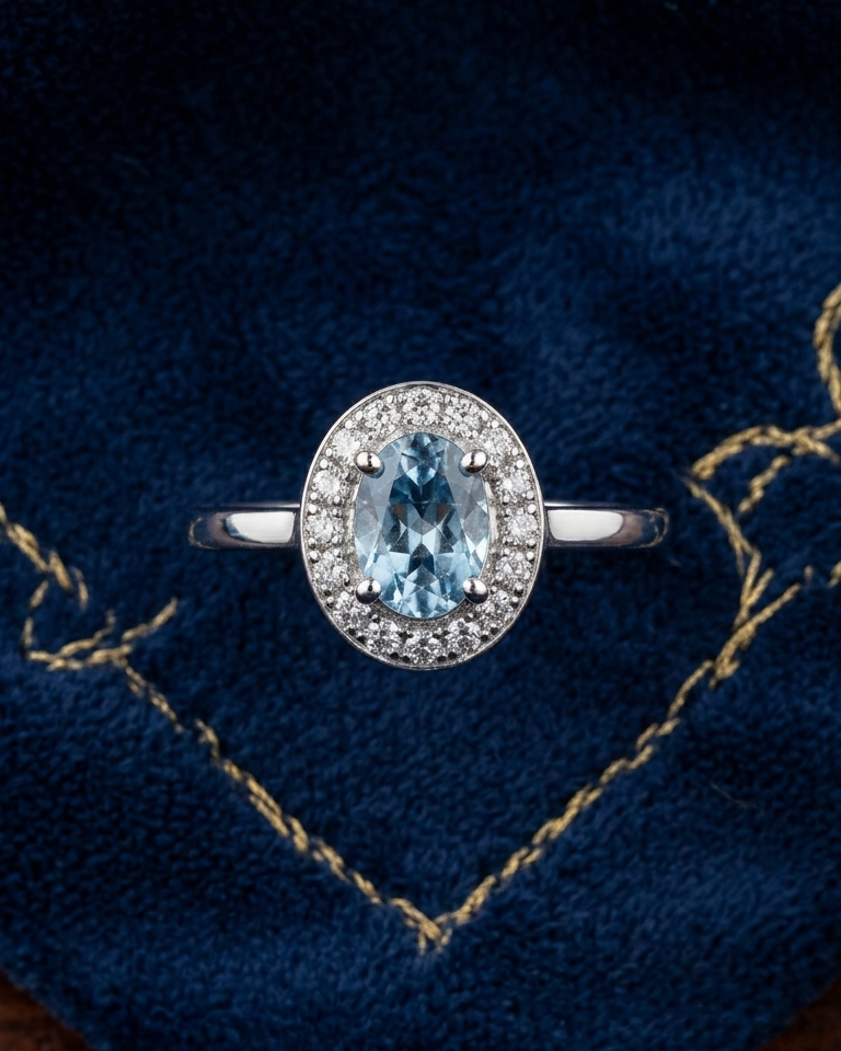 Round Halo Solitaire Ring