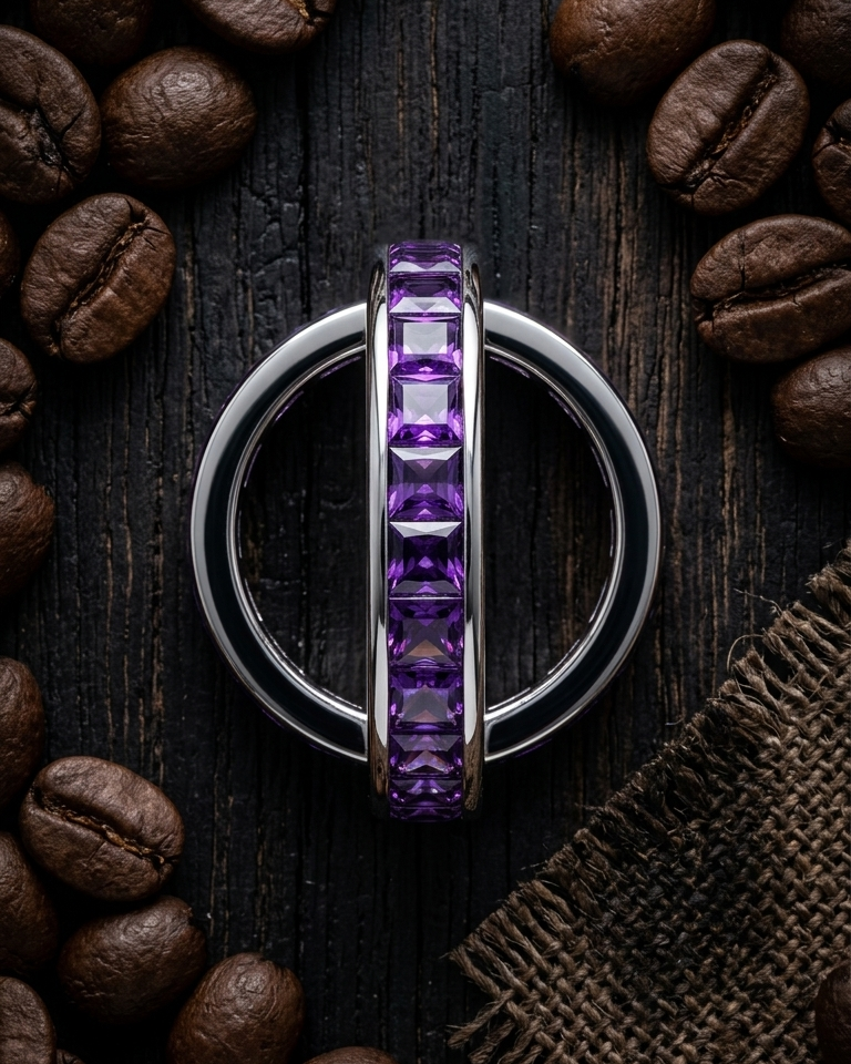 Slim Amethyst Channel Band