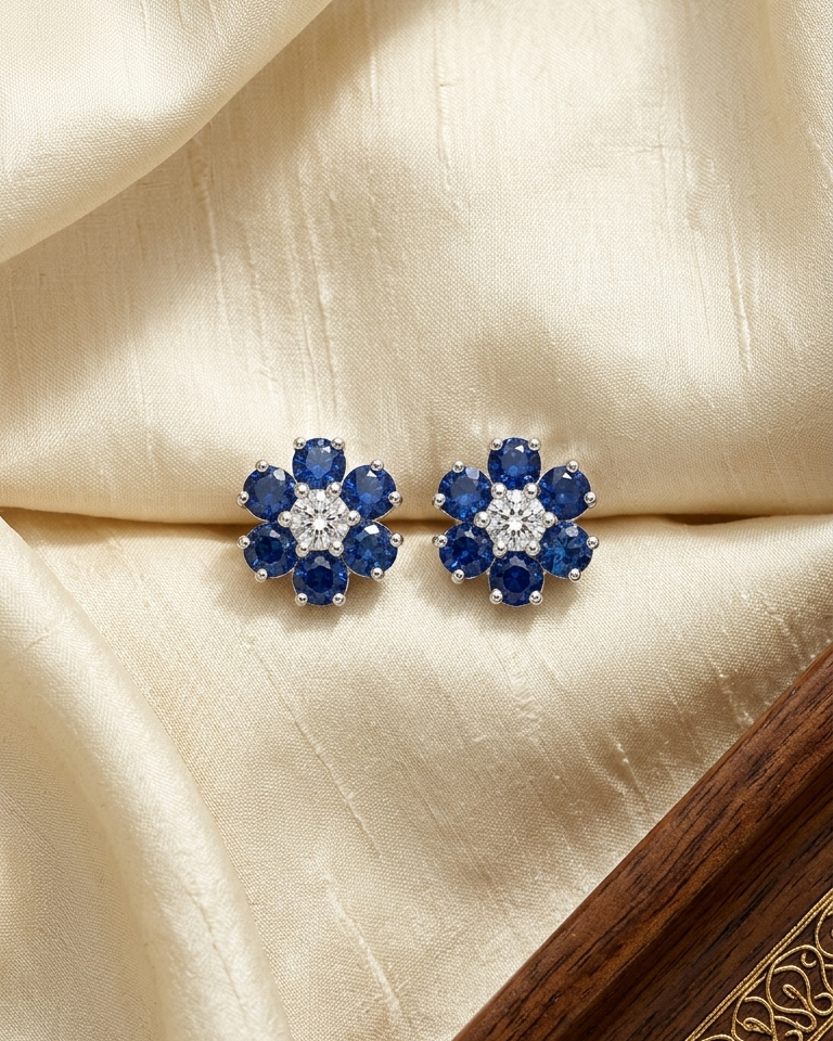 Sapphire Blossom Studs