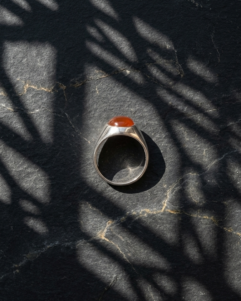 Sunset Flame Carnelian Ring