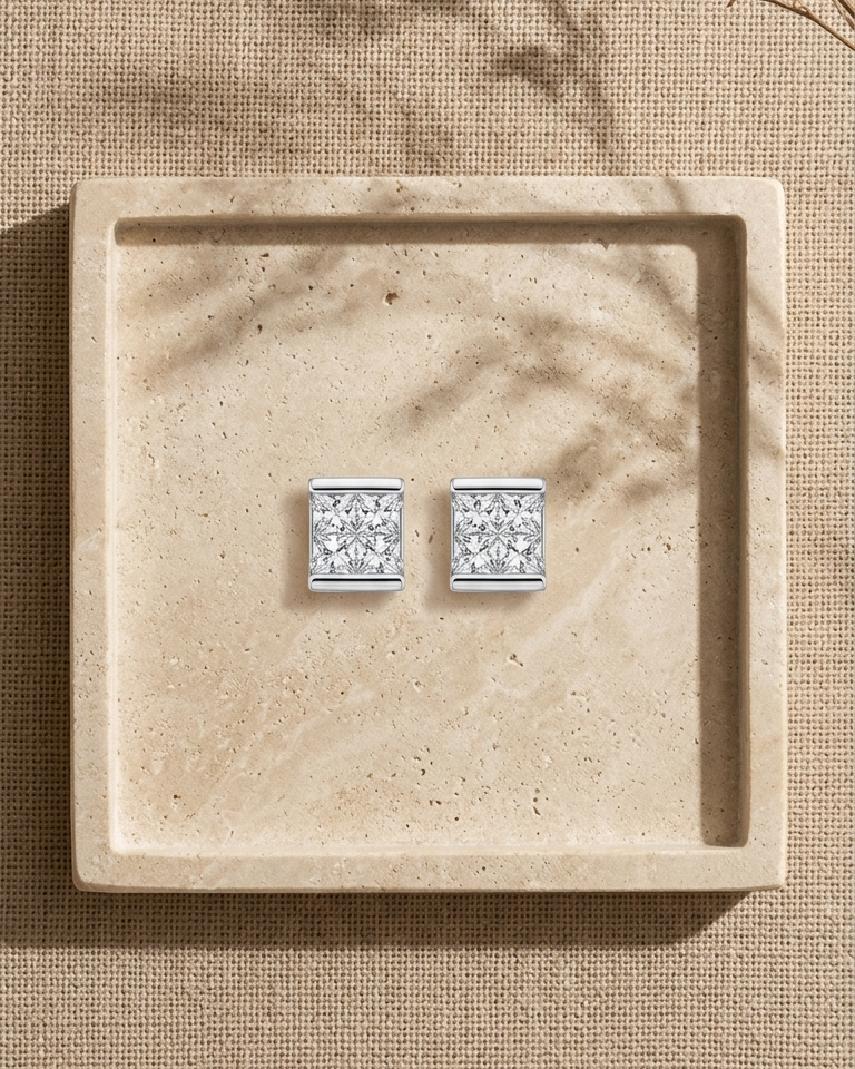 Diamond Square Studs — view 1