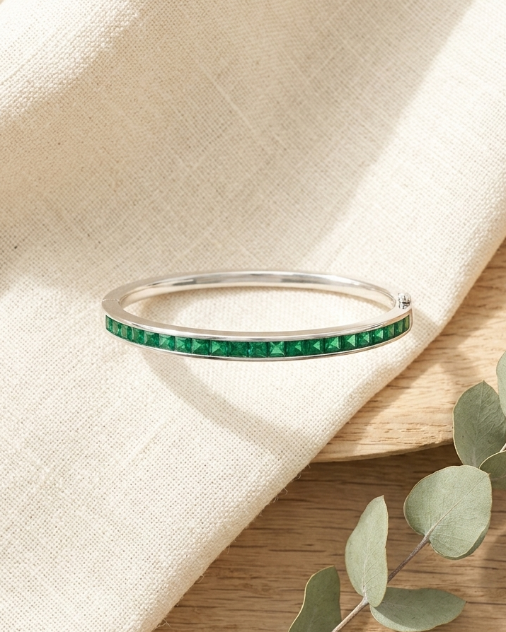 Emerald Halo Bangle