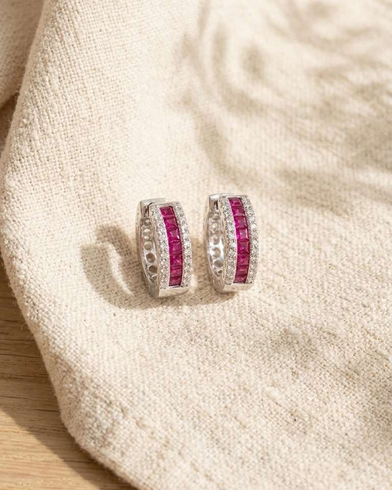 Ruby Stacked Hoops