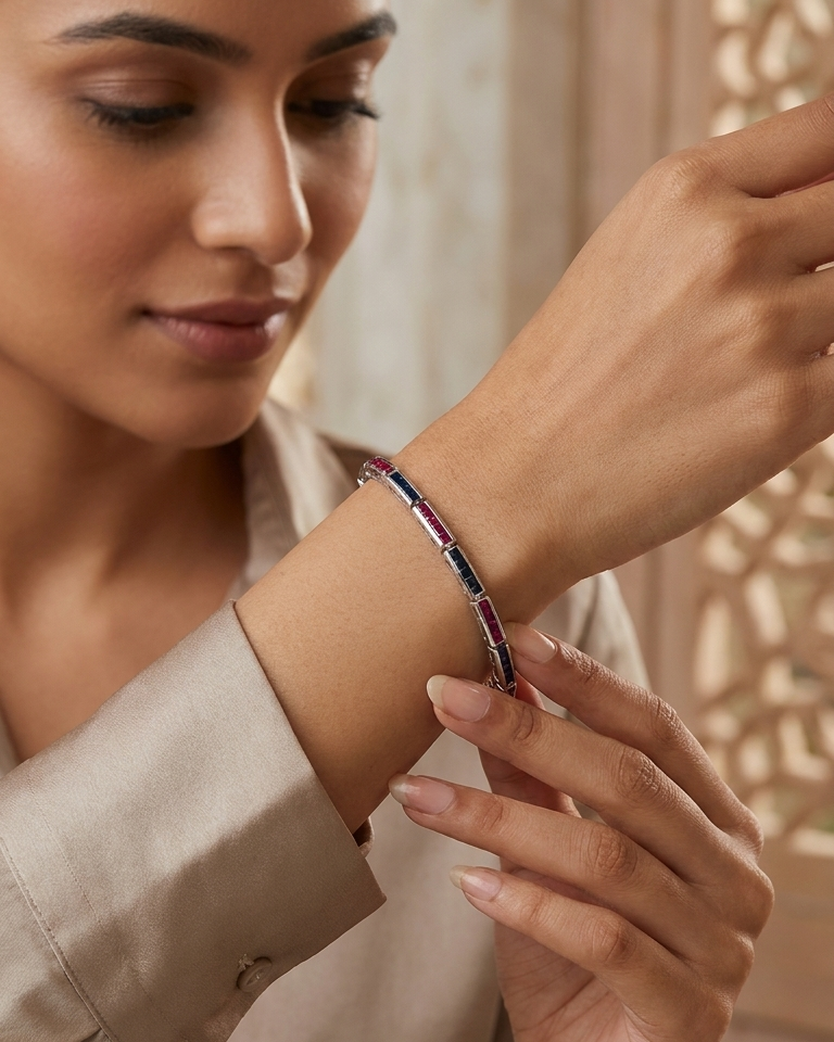 Ruby Sapphire Symphony Bracelet