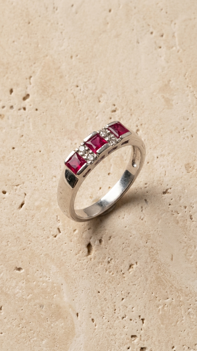 Ruby Trilogy Diamond Band