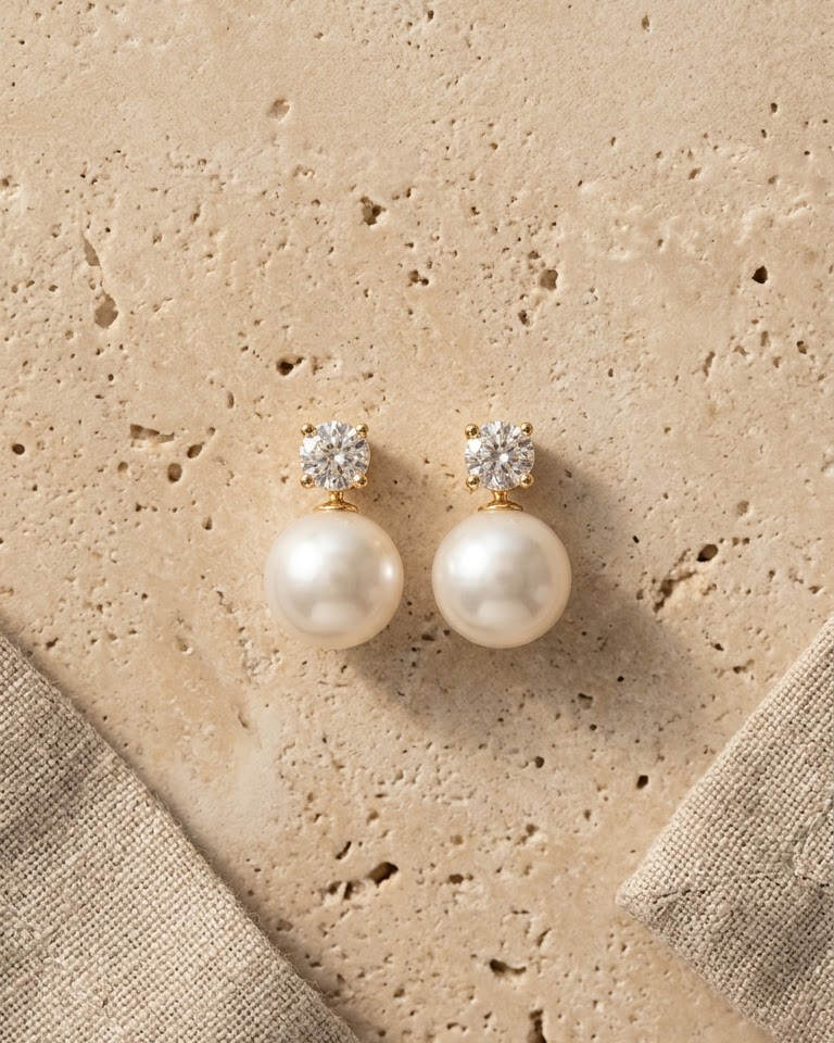 Pearl Étoile Earrings (CZ)