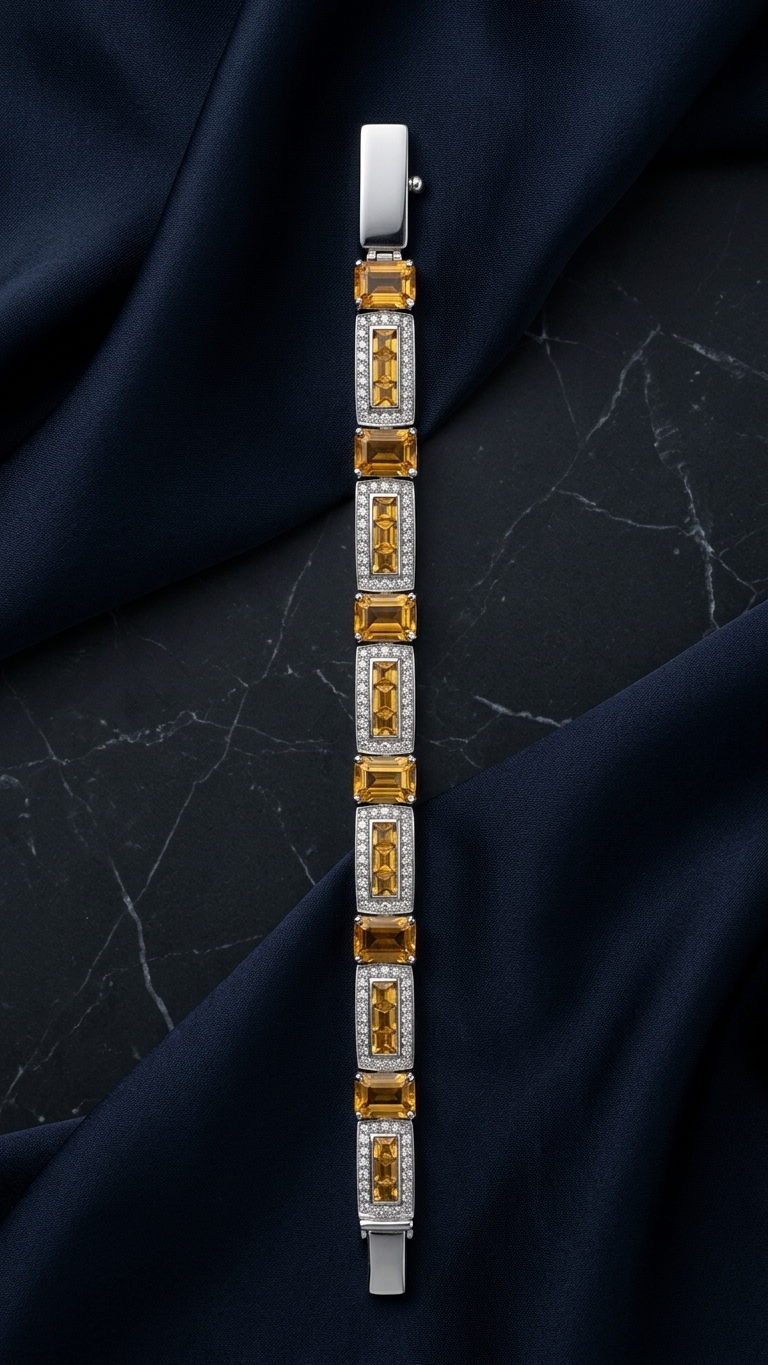 Citrine Frame Statement Bracelet