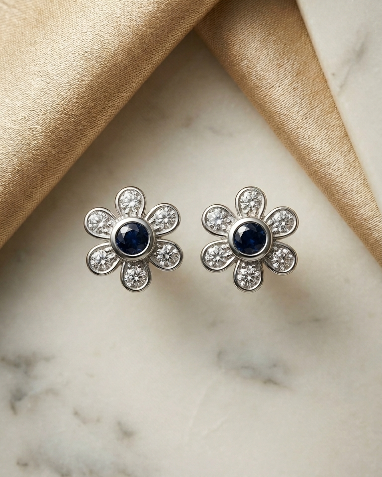 Blue Daisy Studs
