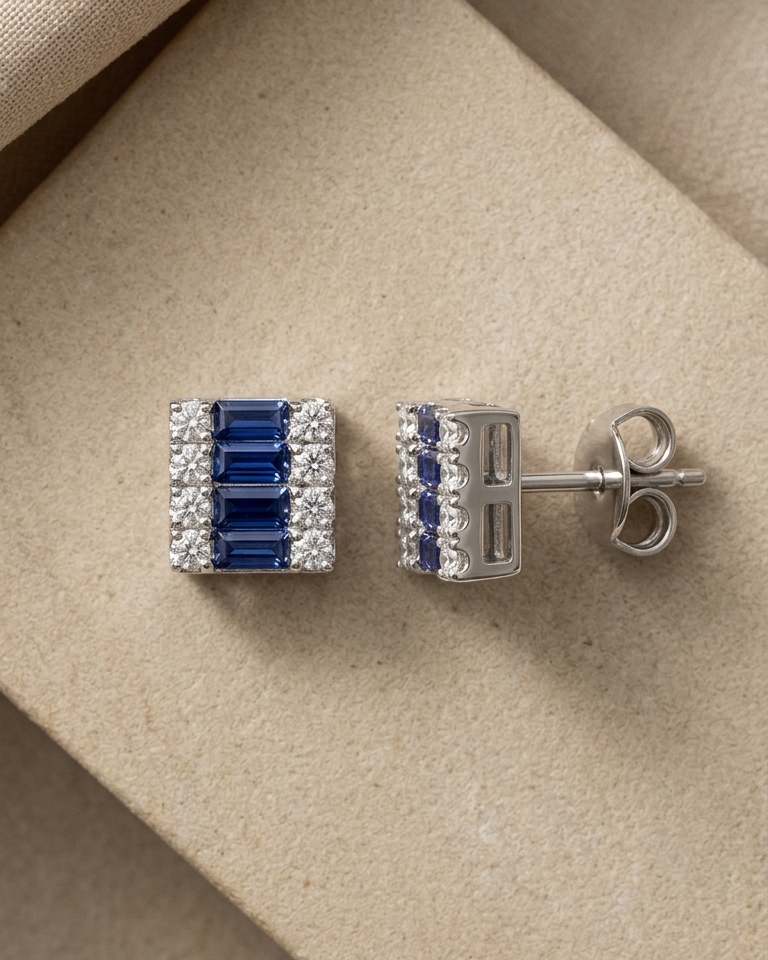 Sapphire Rail Earrings — view 1