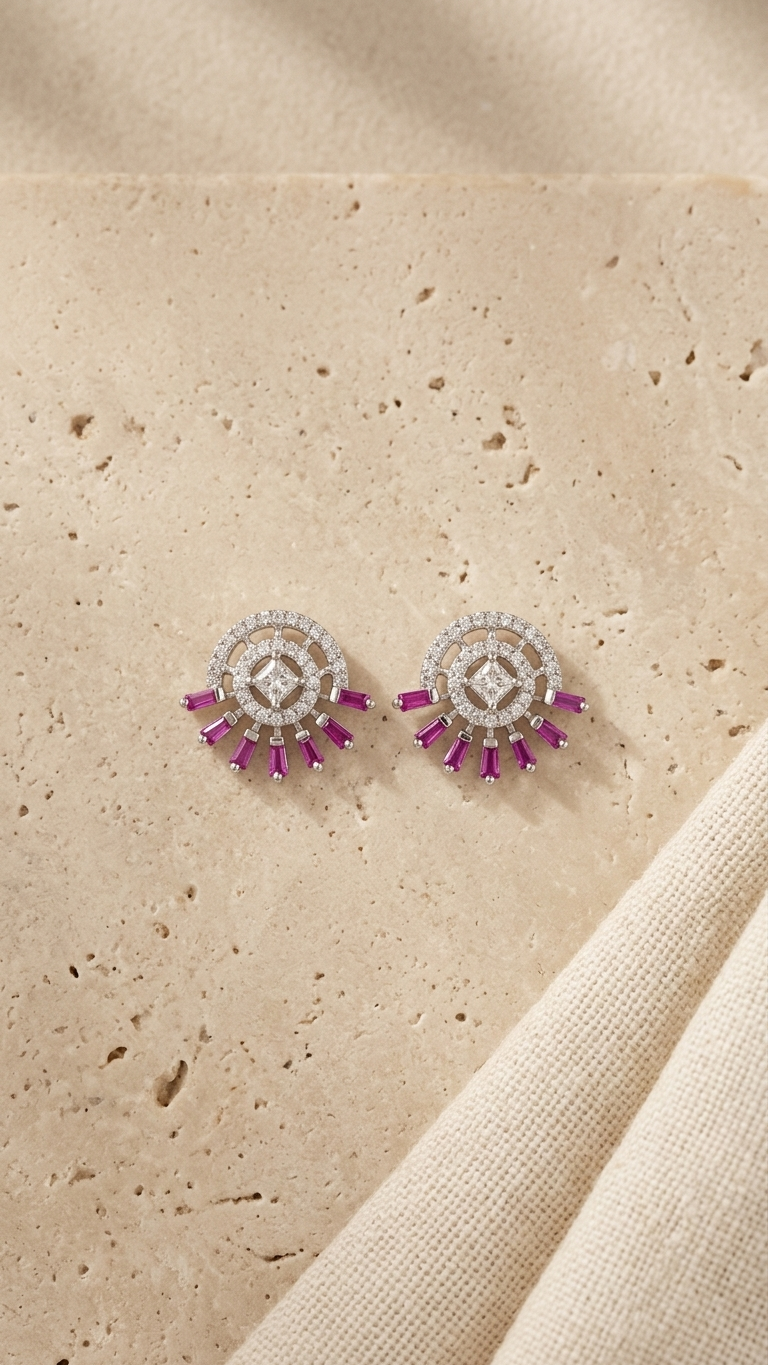 Sunburst Stud Earrings — view 5