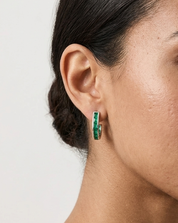 Emerald Channel Hoops — view 2