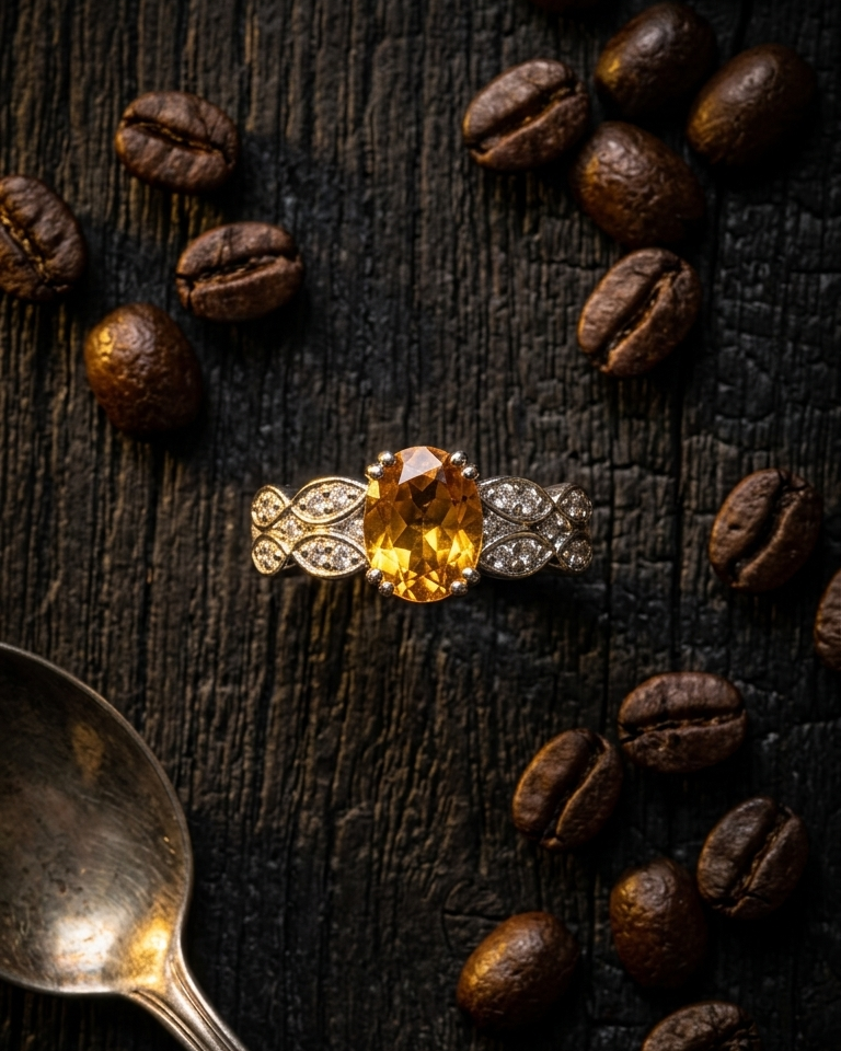 Golden Citrine Cluster Ring — view 3