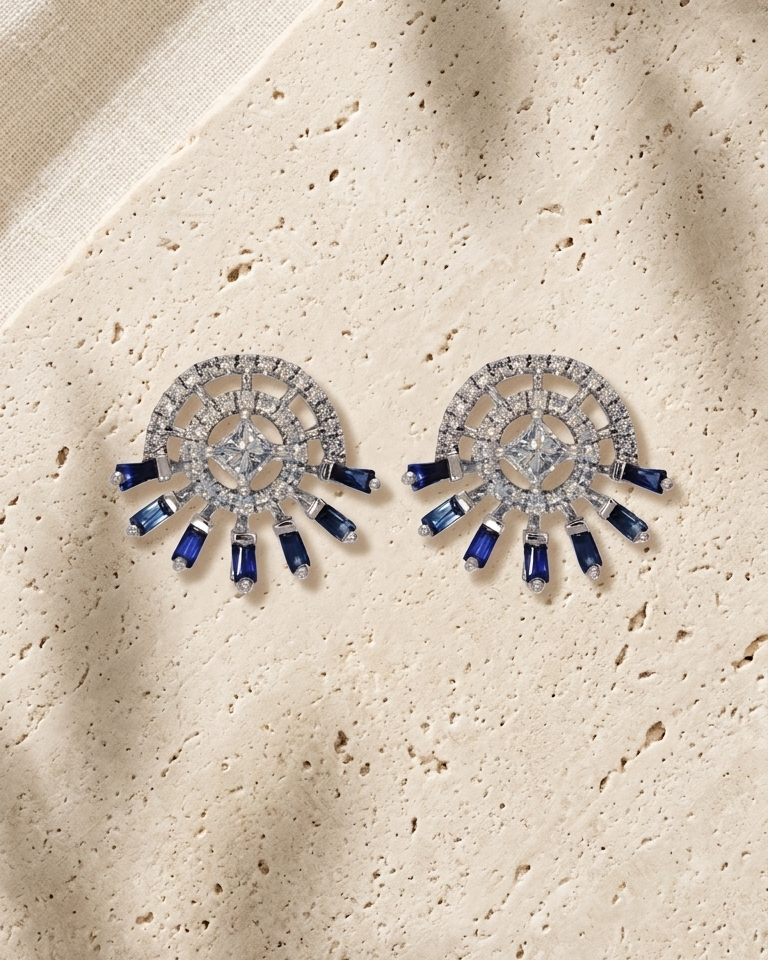 Sunburst Blue Flames Stud — view 1