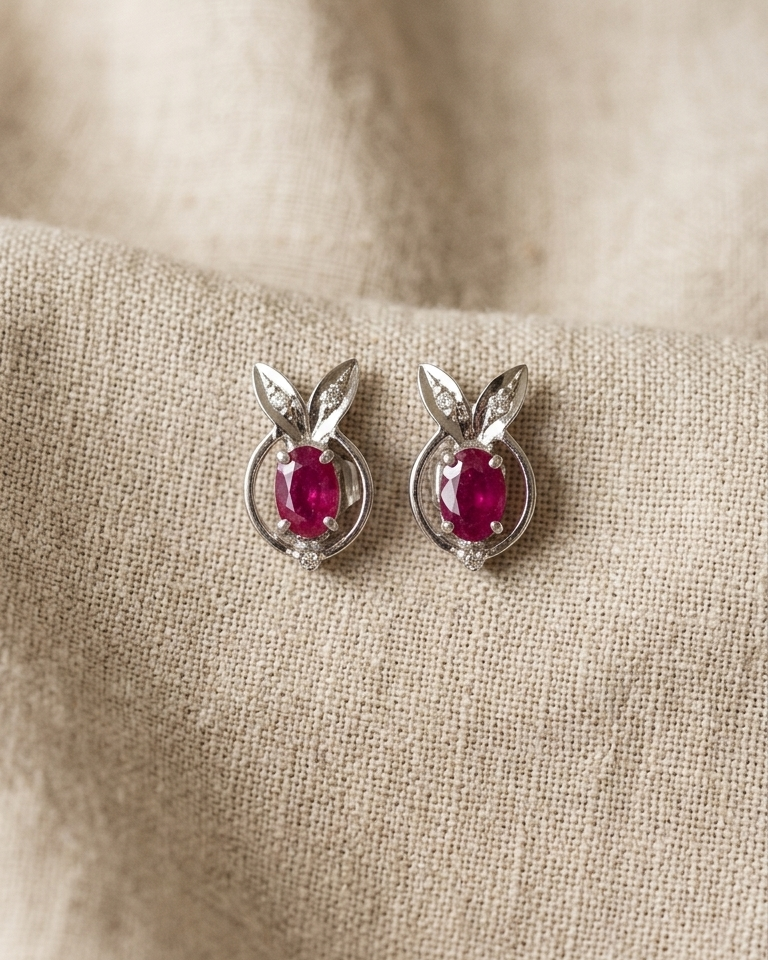 Scarlet Leaf Drop Earrings