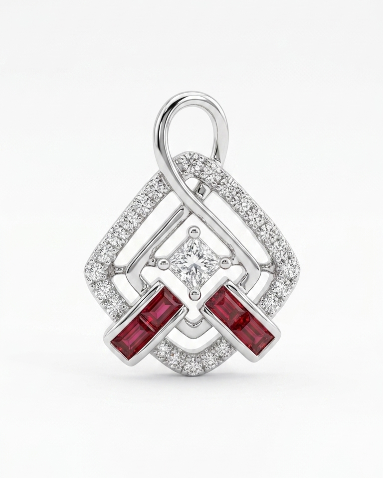 Ruby Knot Pendant — view 1