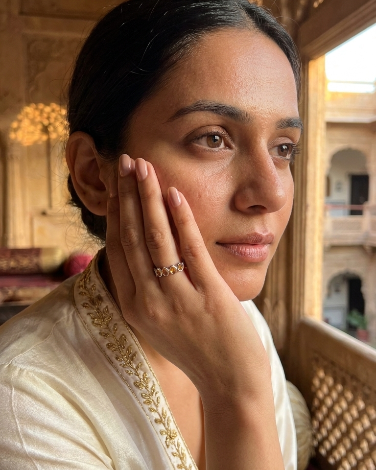 Golden Citrine Cluster Ring — view 3