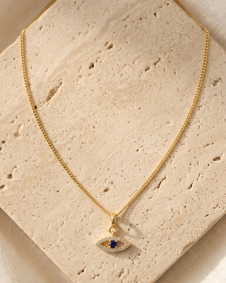 Evil Eye Sapphire Charm (CZ)