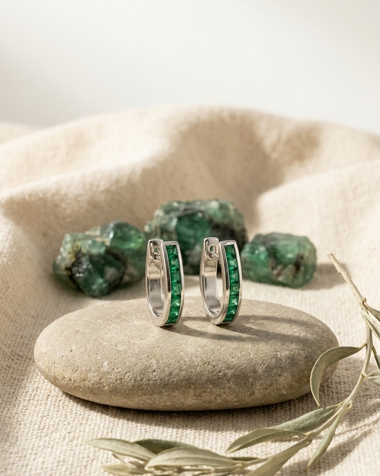 Emerald Channel Hoops — view 1