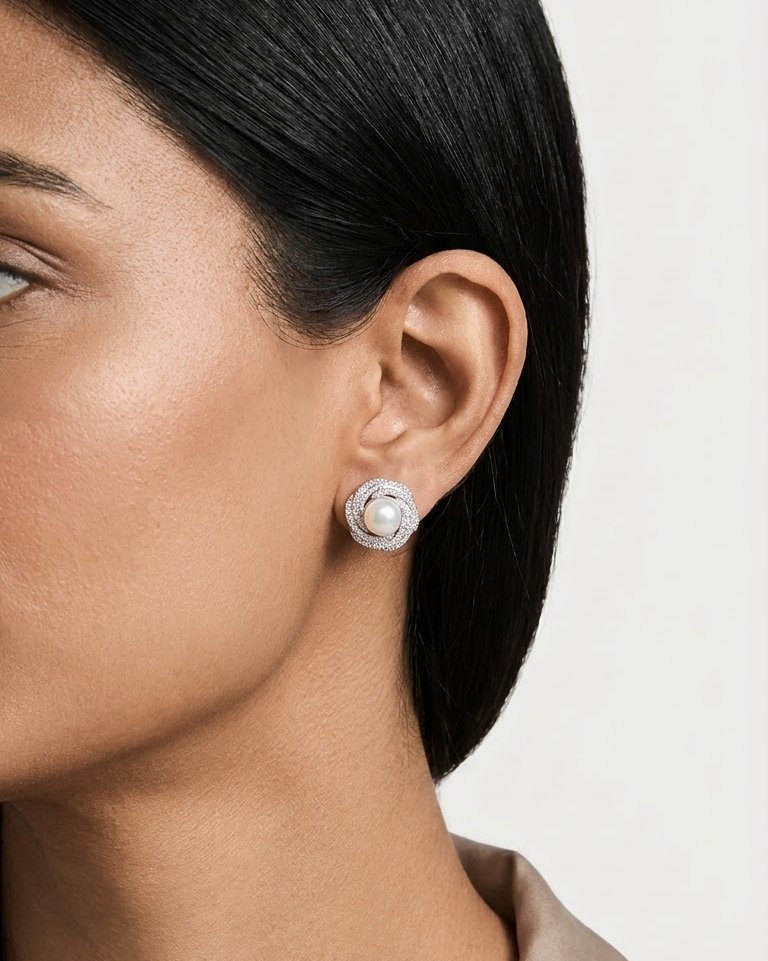 Pearl Glow Studs (CZ)
