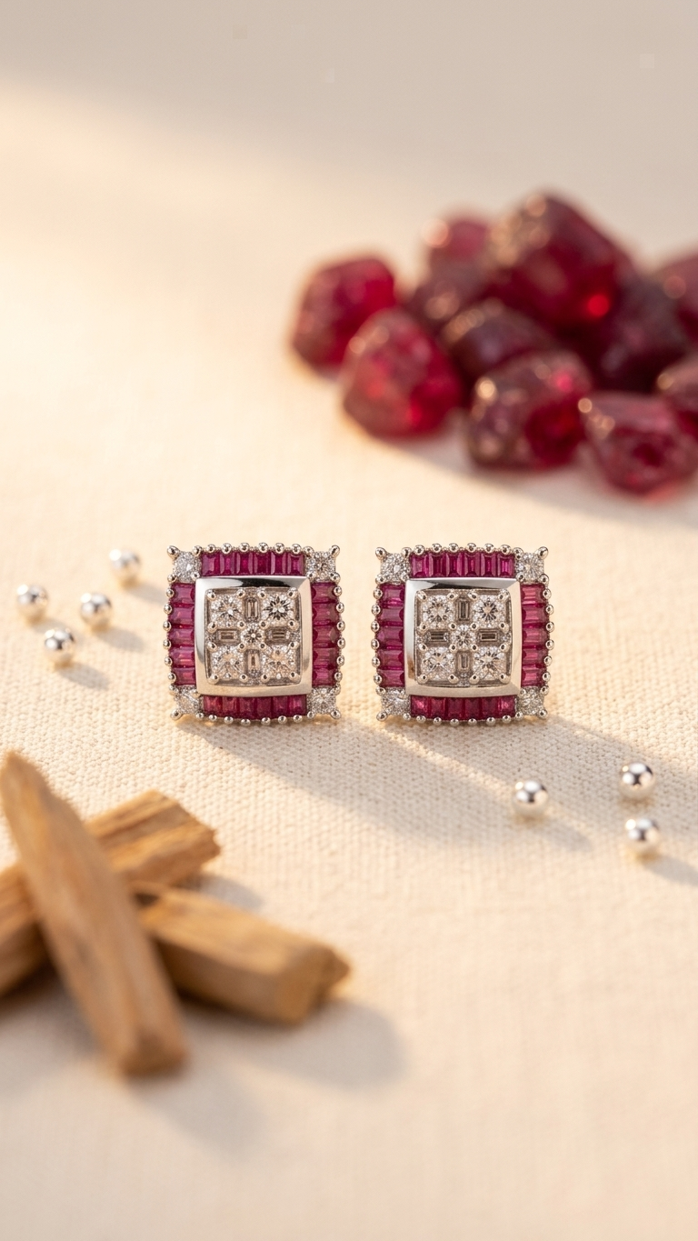 Royale Square Stud Earrings