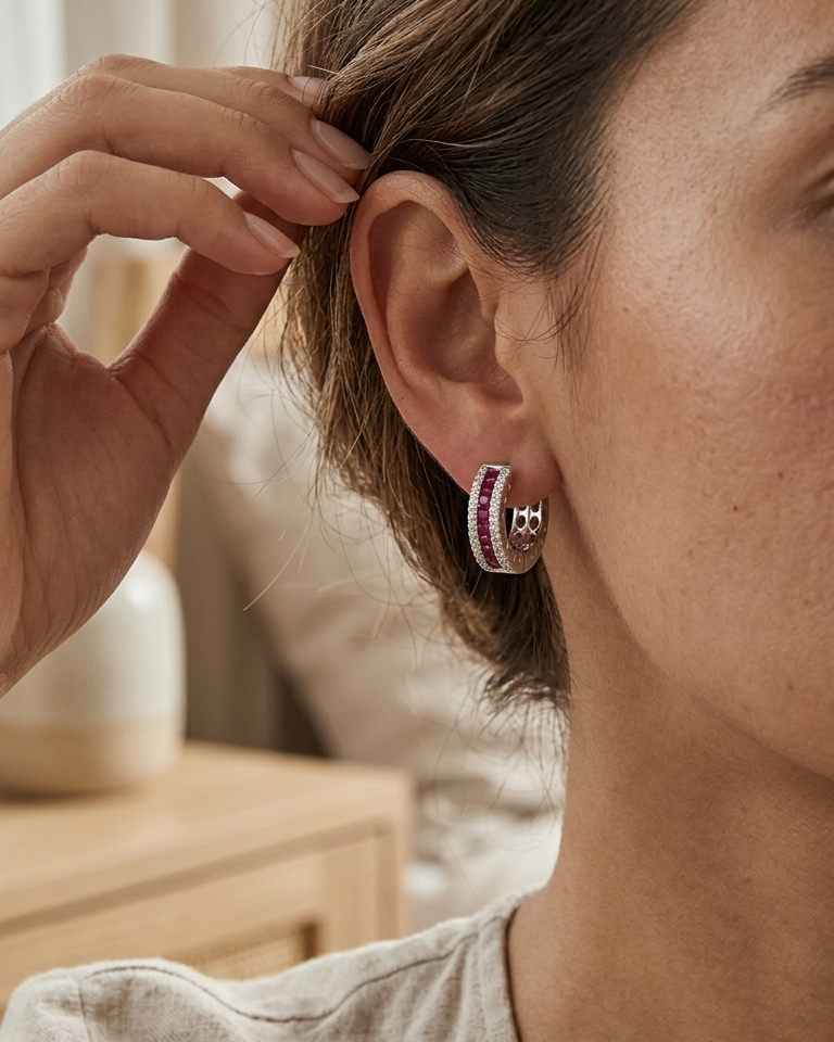 Ruby Stacked Hoops