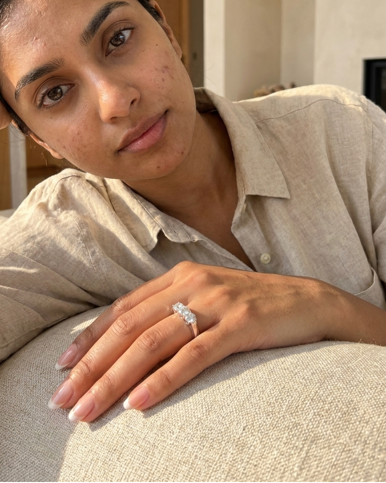 Classic Three-Stone Diamond Ring — view 2