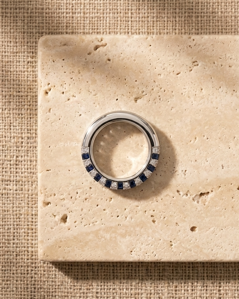 Sapphire Royale Eternity Band — view 6