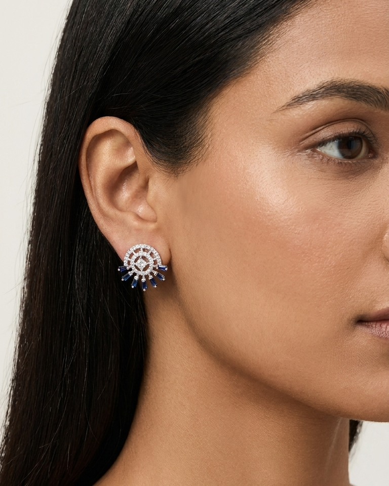 Sunburst Blue Flames Stud — view 2