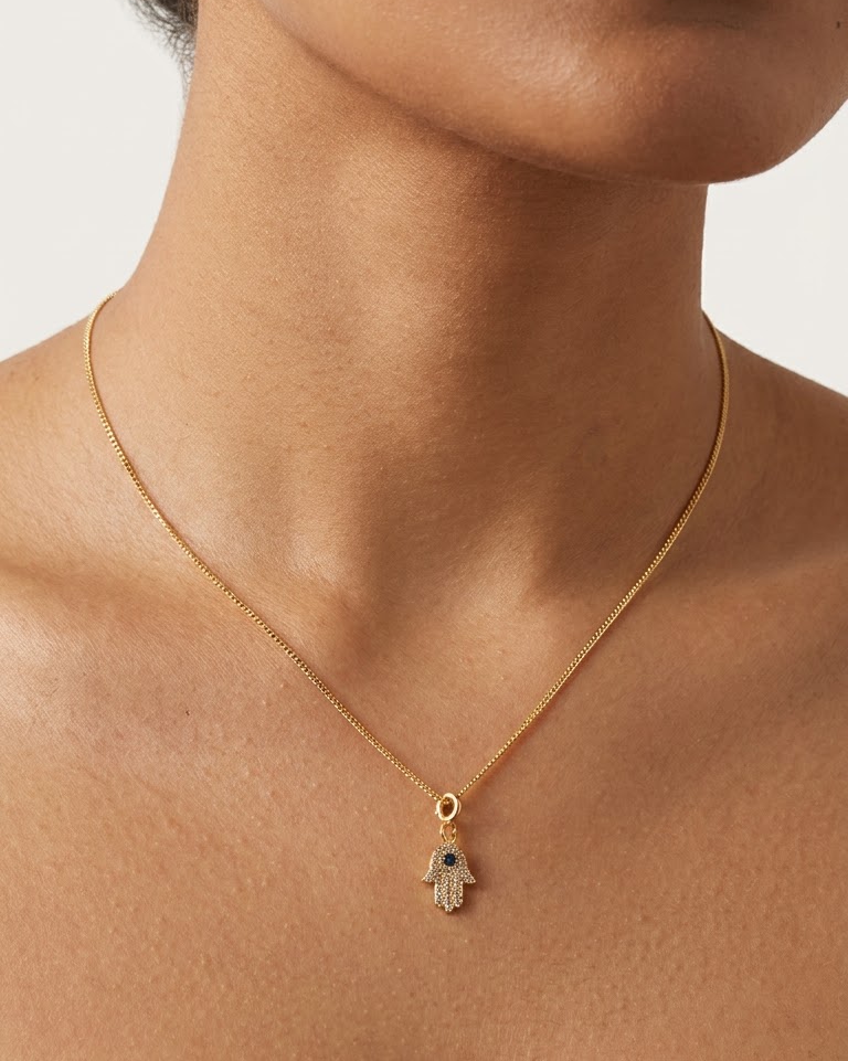 Sapphire Hamsa Hand Charm — view 2