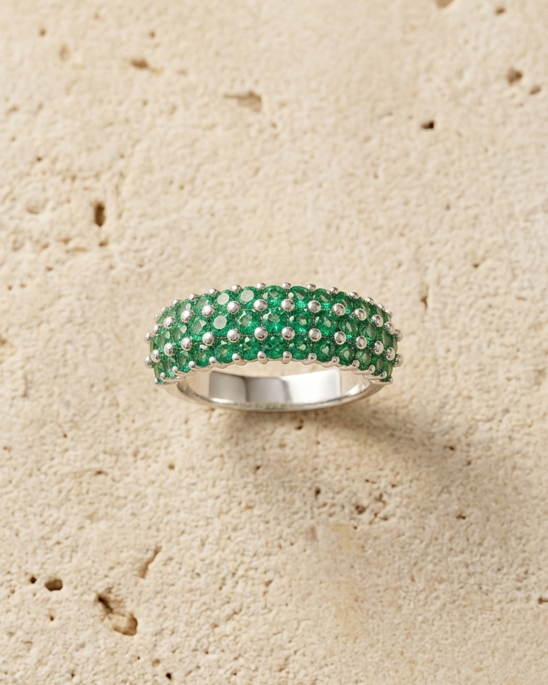 Emerald Stardust Pavé Band — view 3
