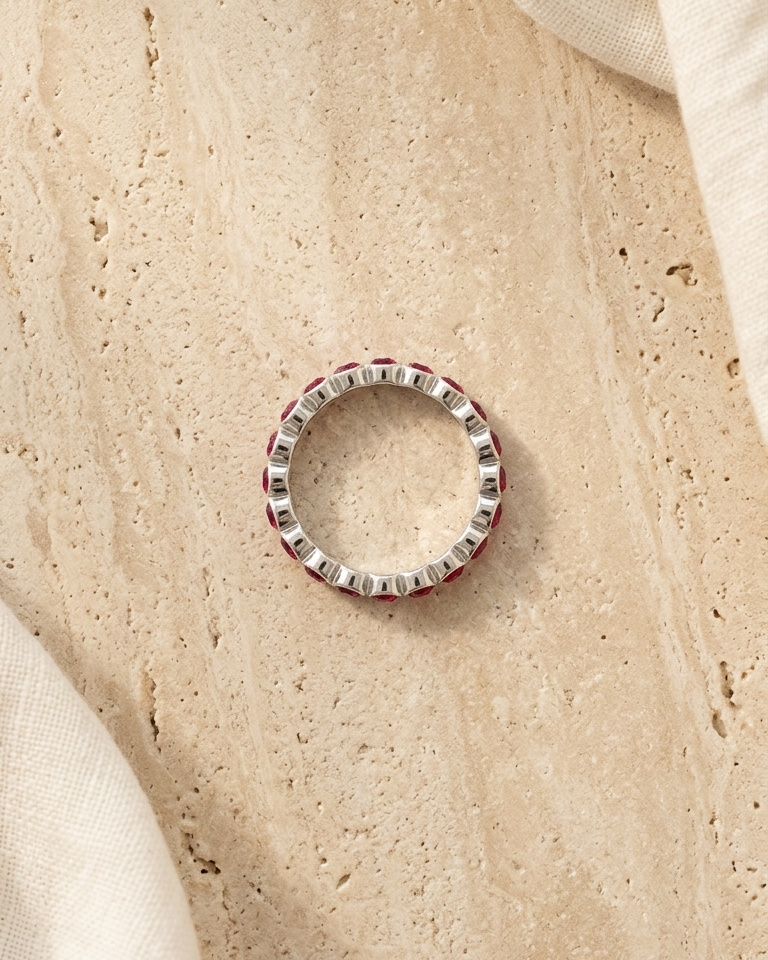 Ruby Hearts Eternity Ring — view 3