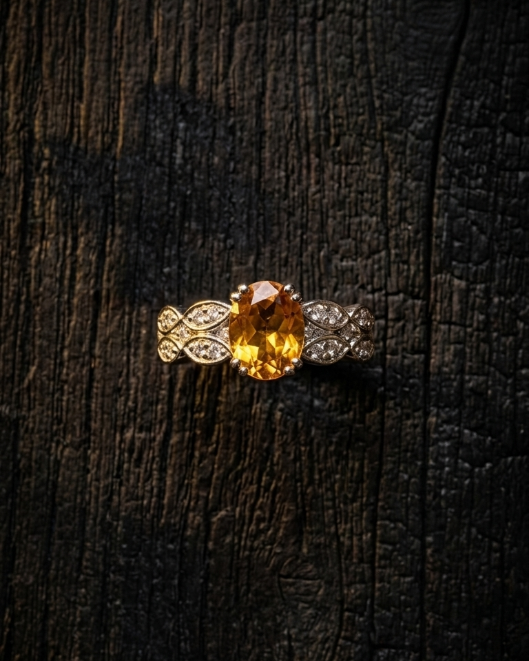 Golden Citrine Cluster Ring — view 4