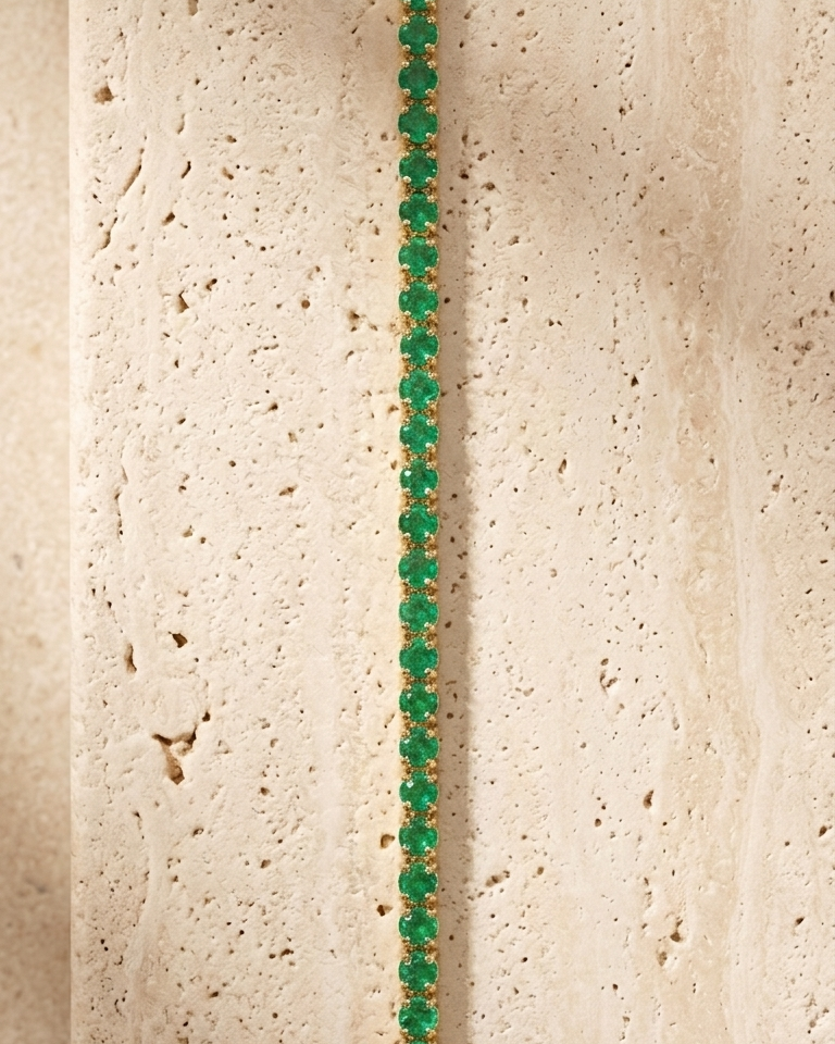 Emerald Classic Tennis Bracelet — view 2