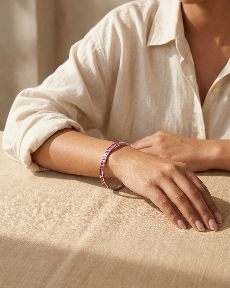 Scarlet Grace Silver Bangle — view 2