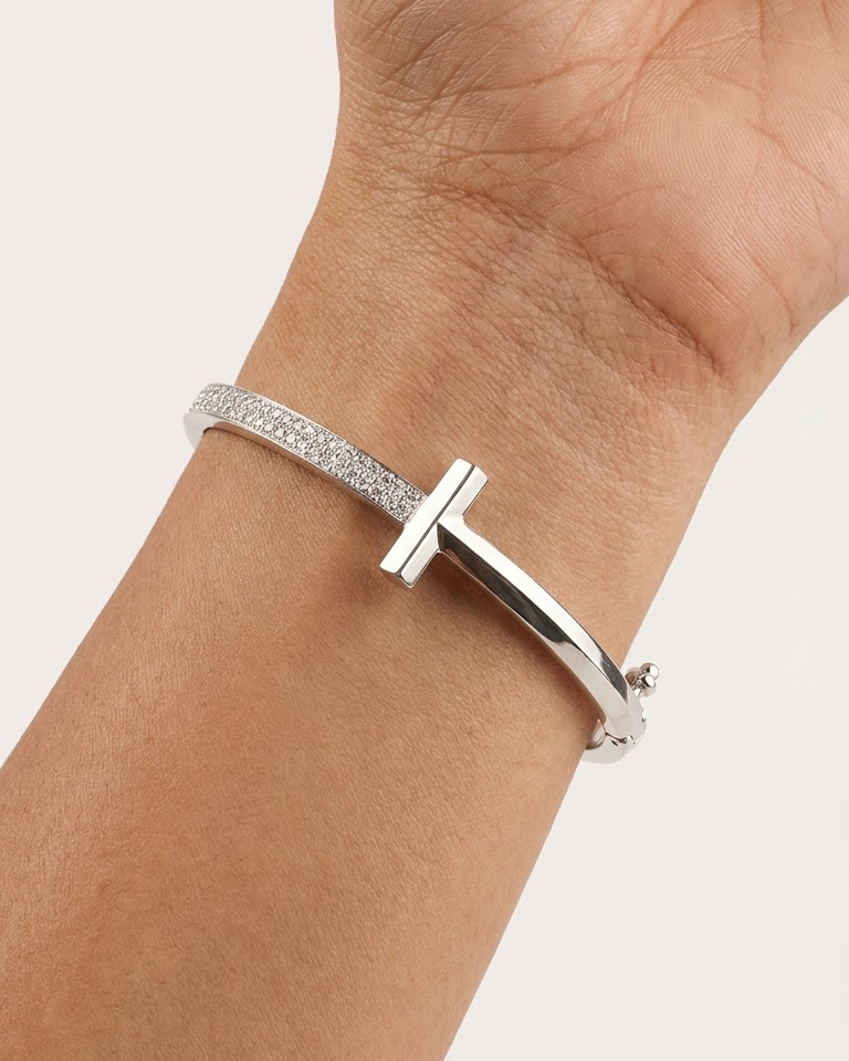 T-Bar CZ Diamond Bangle — view 1