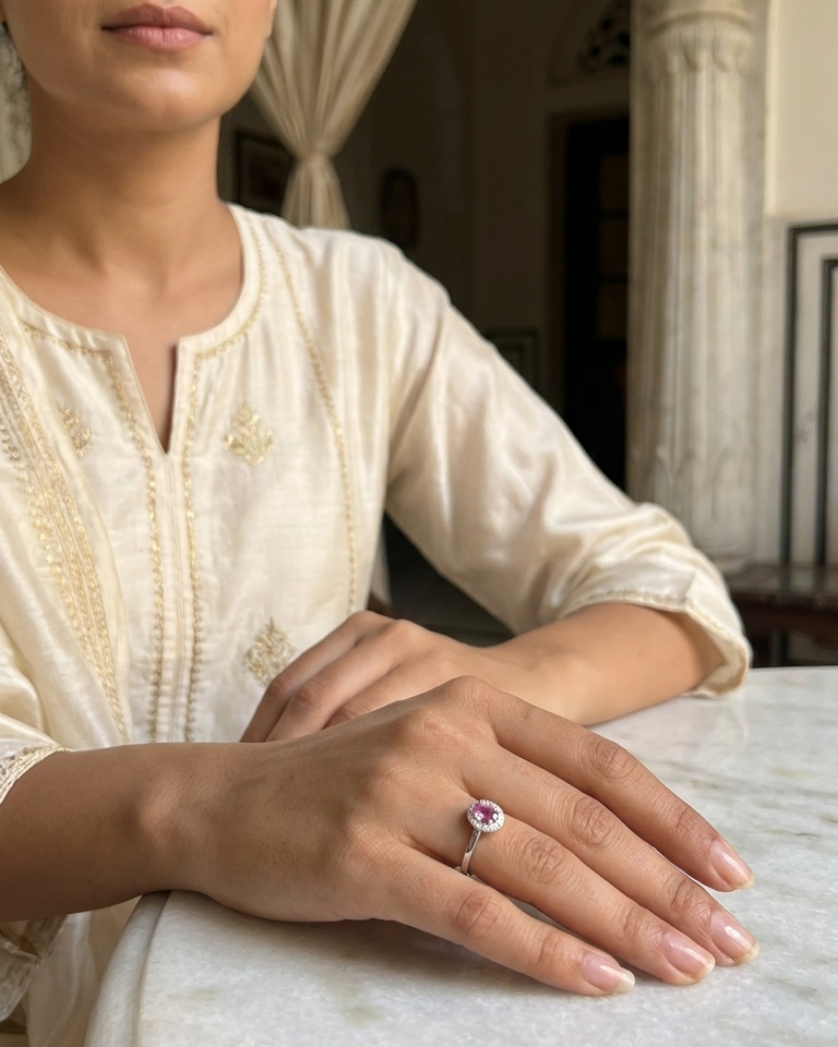 Rosé Halo Ring