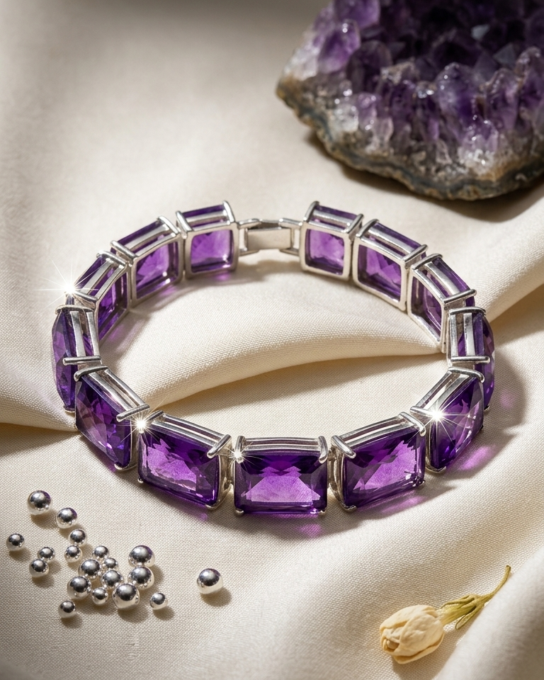 Amethyst Royale Line Bracelet