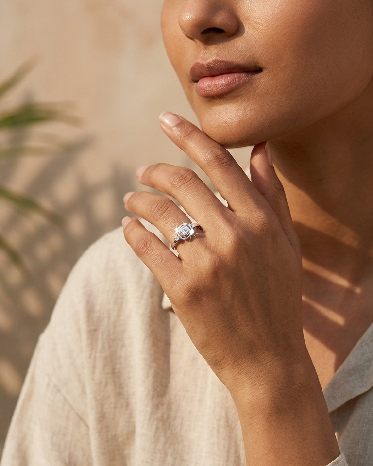 The Luna Halo Ring — view 3
