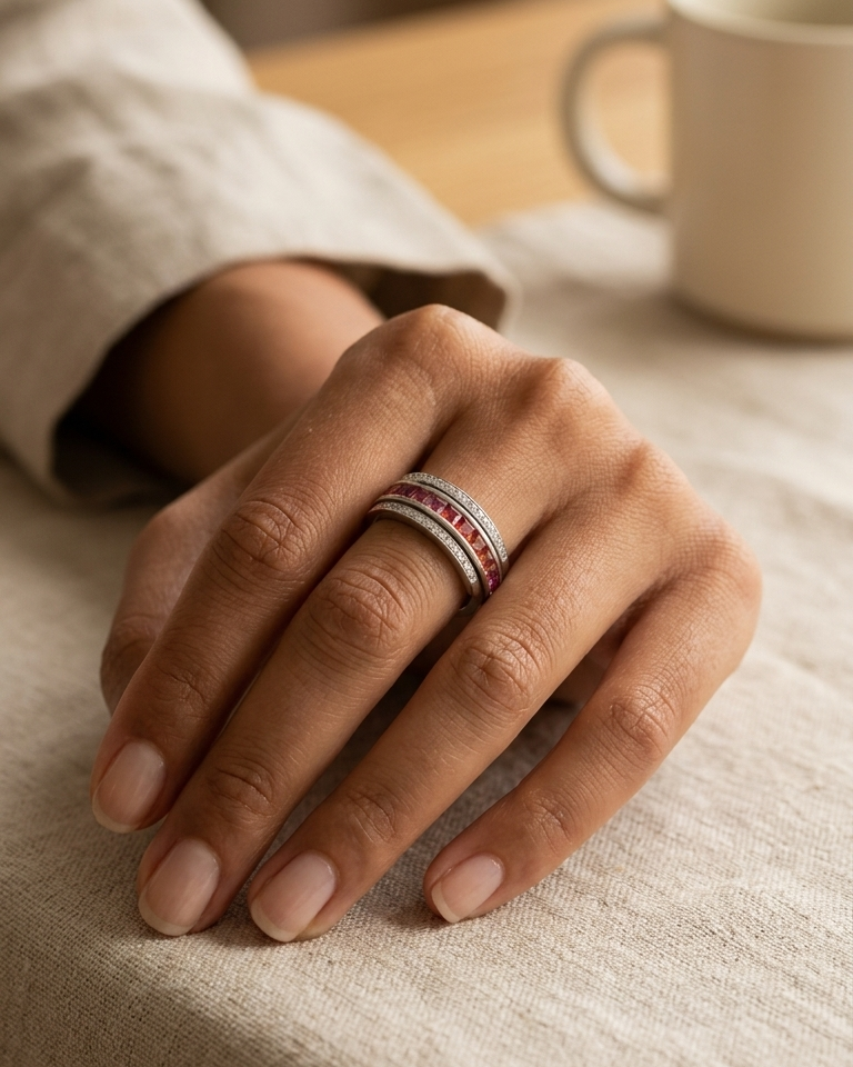 Nocturne Sapphire Diamond Band — view 5