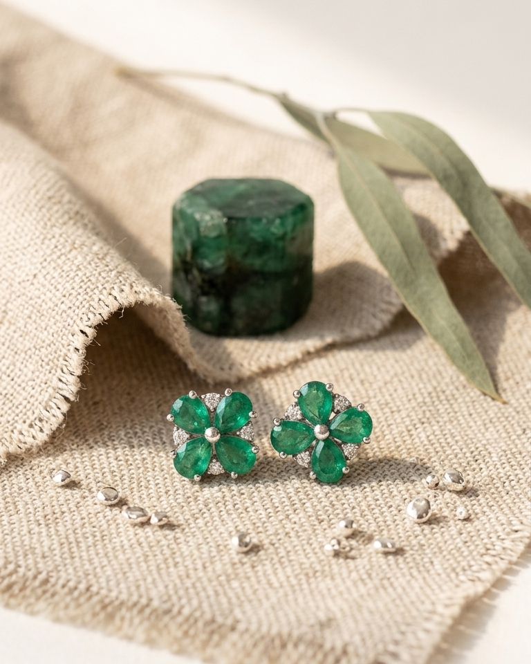 Verde Fleur Studs — view 1