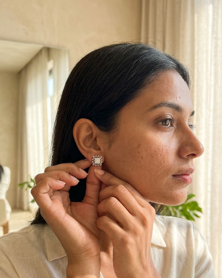Diamond Bloom Studs — view 2