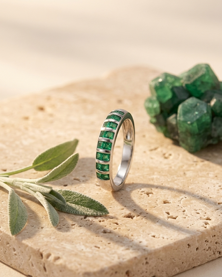 Emerald Eternity Band — view 3