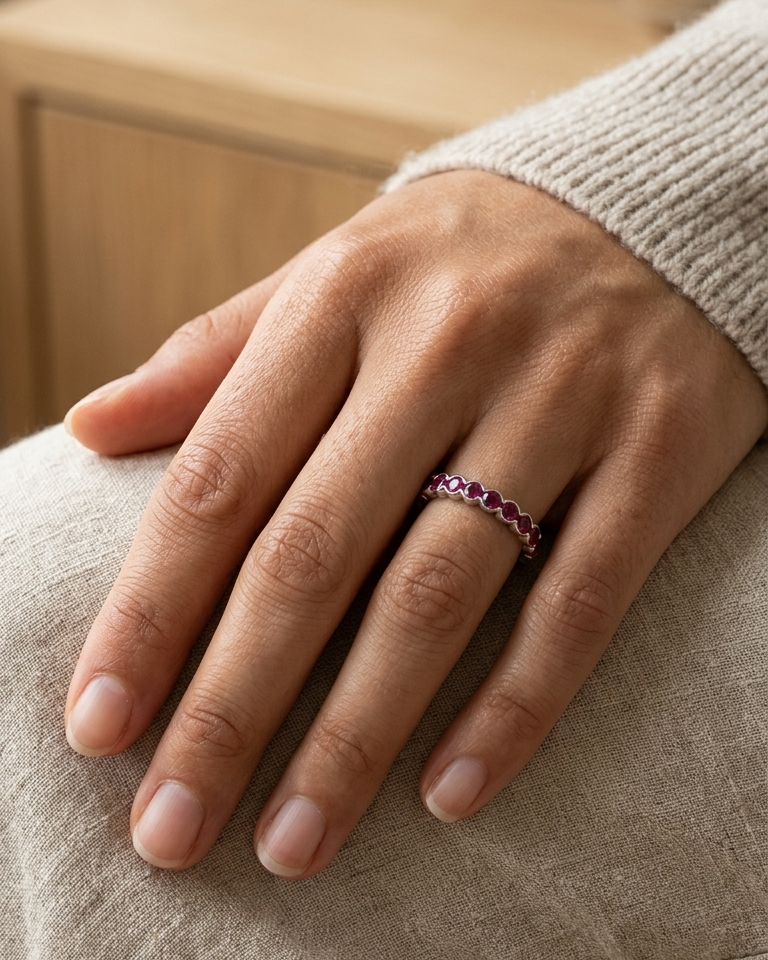 Ruby Hearts Eternity Ring — view 2