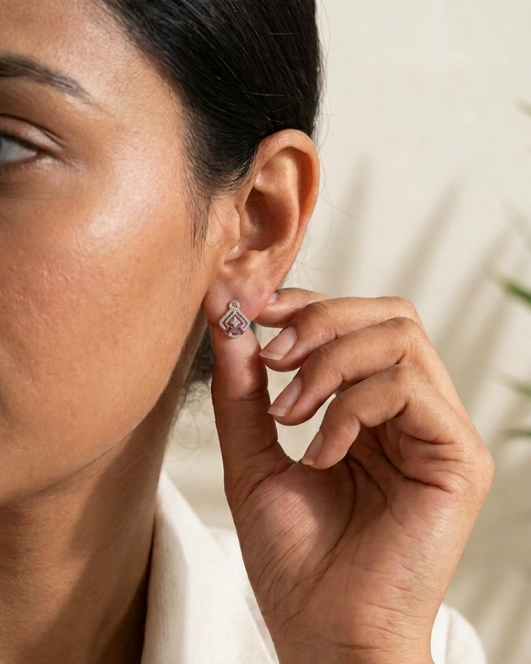 Ruby Knot Studs — view 2