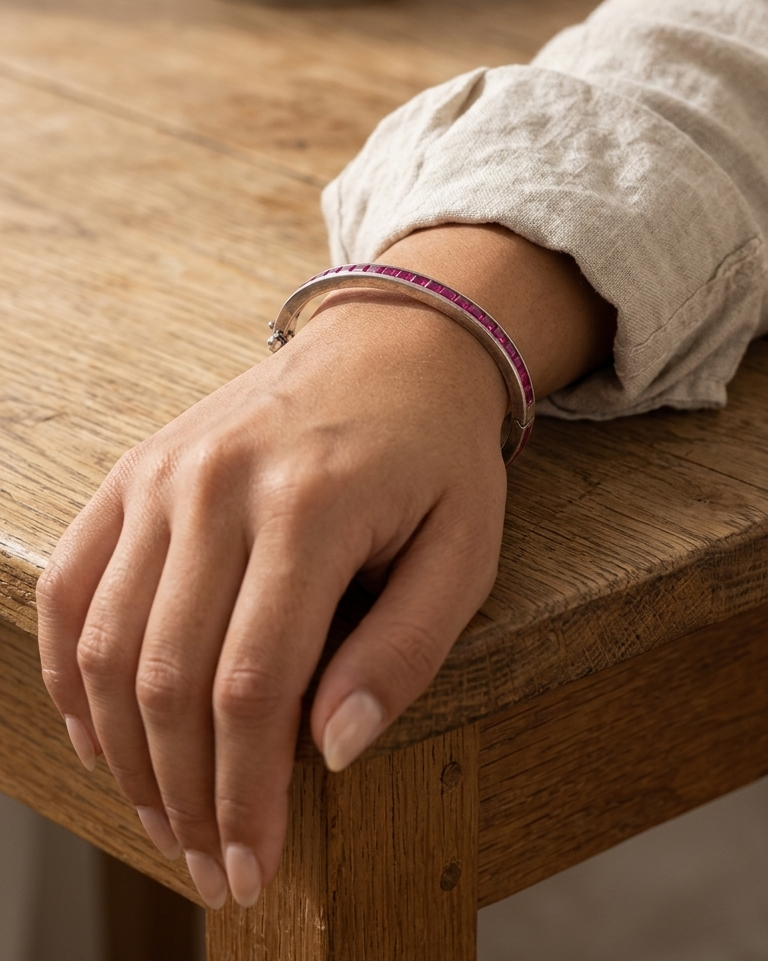 Scarlet Grace Silver Bangle — view 3